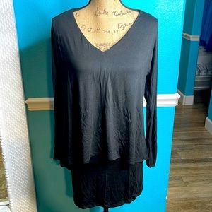 NWT White House Black Market Black Blouse Sz Small